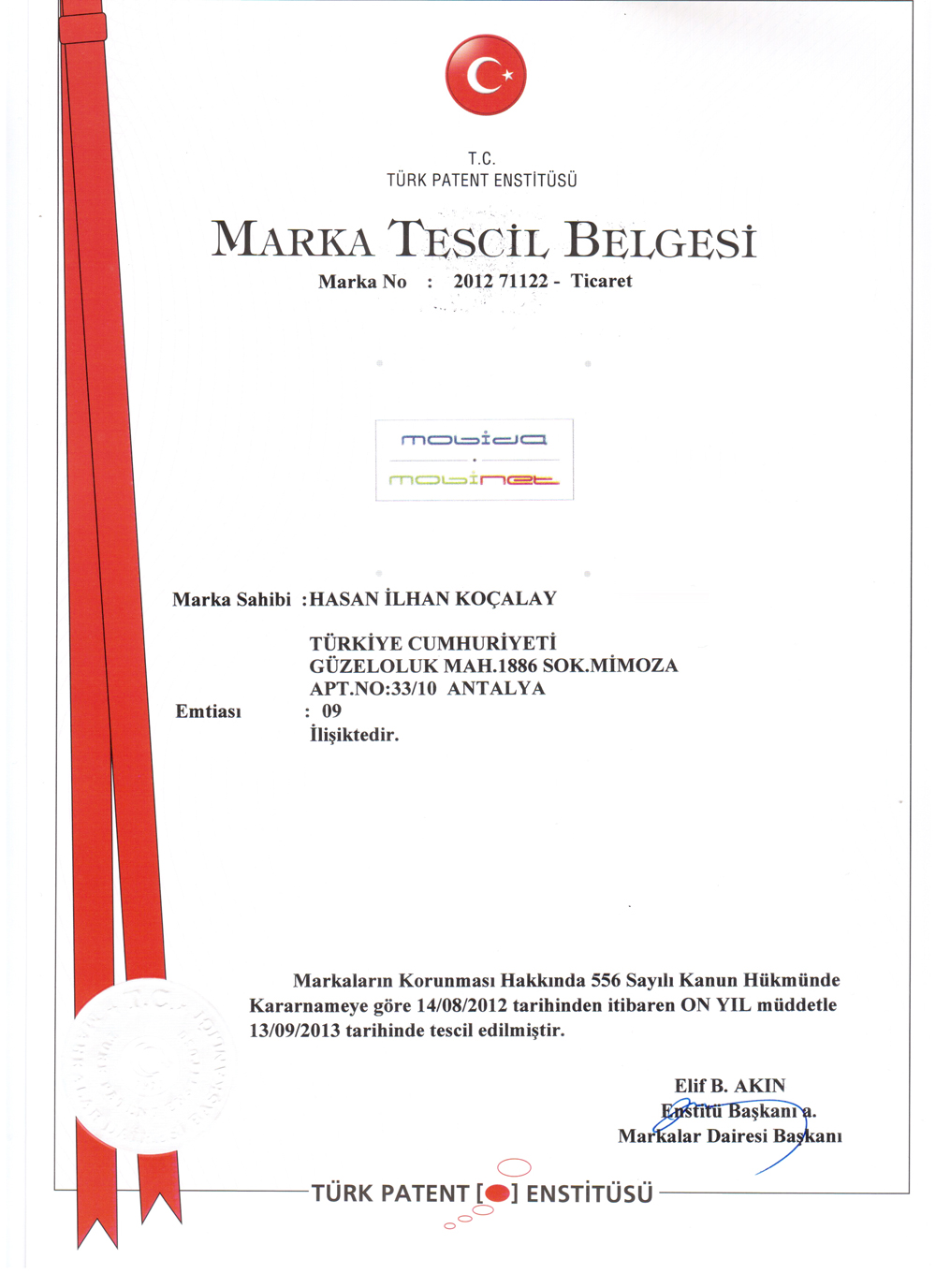 MARKAMIZ TESCİL EDİLDİ